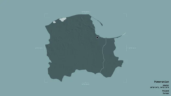 Zona Pomerania Voivodato Polonia Aislado Sobre Fondo Sólido Una Caja — Foto de Stock
