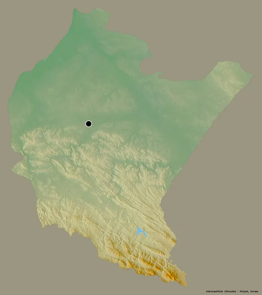 Vorm Van Subkarpaten Woiwodschap Van Polen Met Hoofdstad Geïsoleerd Een — Stockfoto