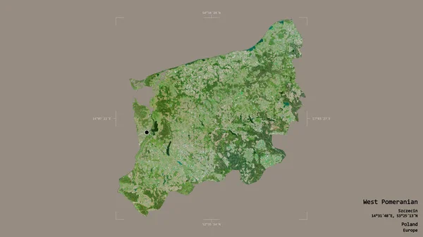 Zona Del Oeste Pomerania Voivodato Polonia Aislado Sobre Fondo Sólido — Foto de Stock