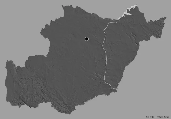 Forme Beja District Portugal Avec Capitale Isolée Sur Fond Couleur — Photo