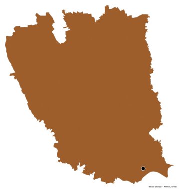 Romanya 'nın Galati ilçesinin başkenti beyaz arka planda izole edilmiştir. Desenli dokuların bileşimi. 3B görüntüleme