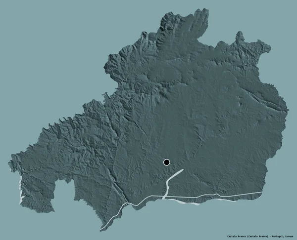 Σχήμα Του Castelo Branco Περιφέρεια Της Πορτογαλίας Κεφάλαιό Του Απομονωμένο — Φωτογραφία Αρχείου