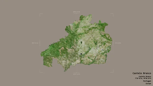 Район Каштелу Бранку Район Португалии Изолирован Твёрдом Фоне Геометрической Коробке — стоковое фото