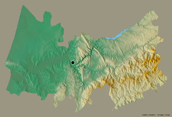 Bentuk Coimbra Distrik Portugal Dengan Ibukotanya Terisolasi Dengan Latar Belakang — Stok Foto