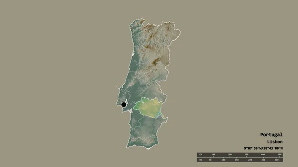 Desaturatie Van Portugal Met Hoofdstad Belangrijkste Regionale Divisie Het Gescheiden — Stockfoto