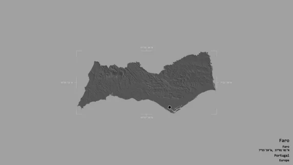 Gebiet Von Faro Bezirk Von Portugal Isoliert Auf Einem Soliden — Stockfoto