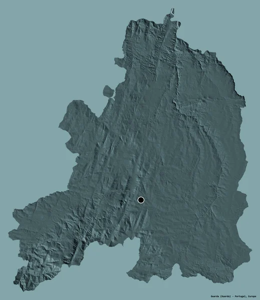 Form Von Guarda Bezirk Von Portugal Mit Seiner Hauptstadt Isoliert — Stockfoto