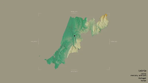 Gebied Van Leiria District Van Portugal Geïsoleerd Een Solide Achtergrond — Stockfoto