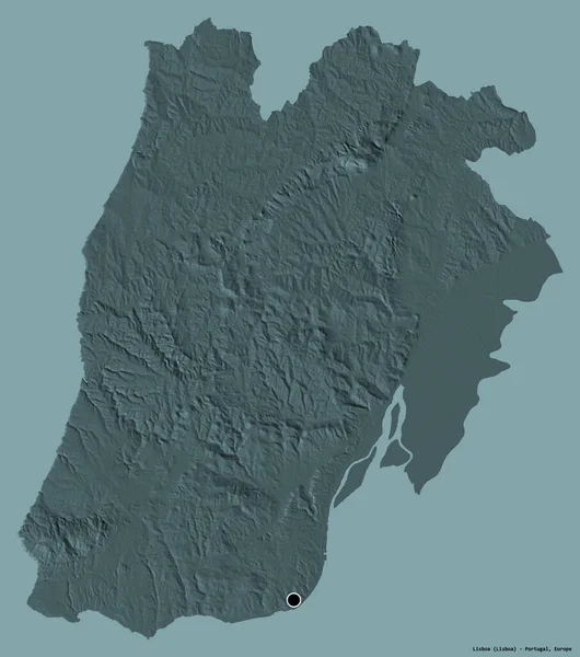 Σχήμα Της Lisboa Περιφέρεια Της Πορτογαλίας Κεφάλαιό Της Απομονωμένο Ένα — Φωτογραφία Αρχείου