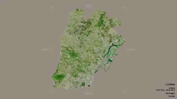 Gebiet Von Lissabon Bezirk Von Portugal Isoliert Auf Einem Soliden — Stockfoto