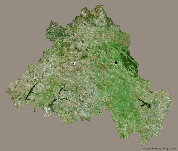ポルトガルの首都ポルトガルの街 ポルトガルの形状は しっかりとした色の背景に隔離されています 衛星画像 3Dレンダリング — ストック写真