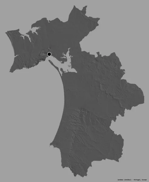 Forma Setubal Distretto Del Portogallo Con Sua Capitale Isolata Uno — Foto Stock