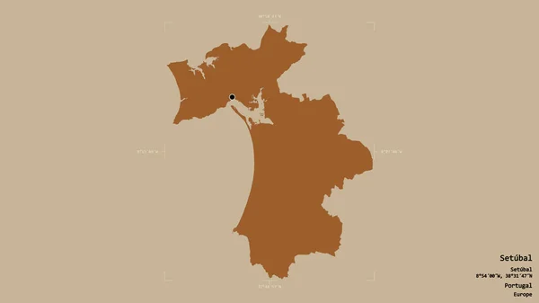 Zone Setubal District Portugal Isolée Sur Fond Solide Dans Une — Photo