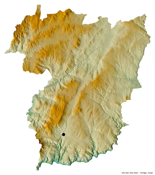 Alakja Vila Real Portugália Kerület Főváros Elszigetelt Fehér Alapon Topográfiai — Stock Fotó