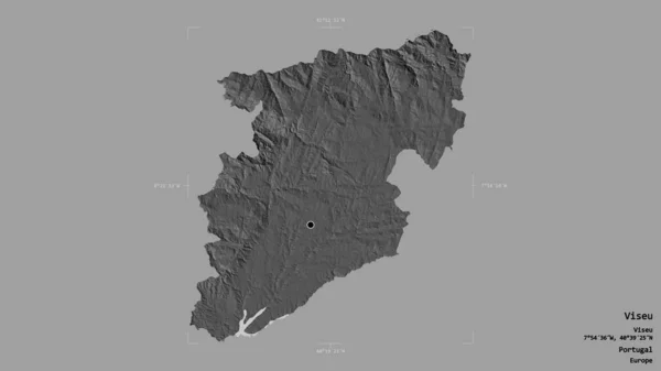 Περιοχή Viseu Περιφέρεια Της Πορτογαλίας Απομονωμένη Στέρεο Υπόβαθρο Ένα Γεωγραφικό — Φωτογραφία Αρχείου