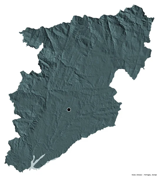 Форма Візеу Район Португалії Столицею Ізольованою Білому Тлі Кольорові Карти — стокове фото