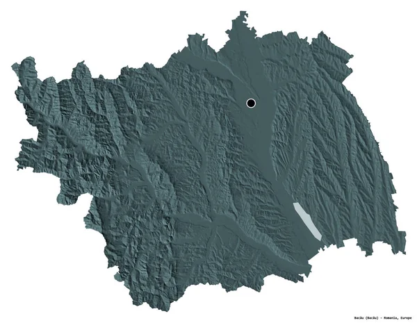 Forma Bacau Contea Romania Con Sua Capitale Isolata Sfondo Bianco — Foto Stock