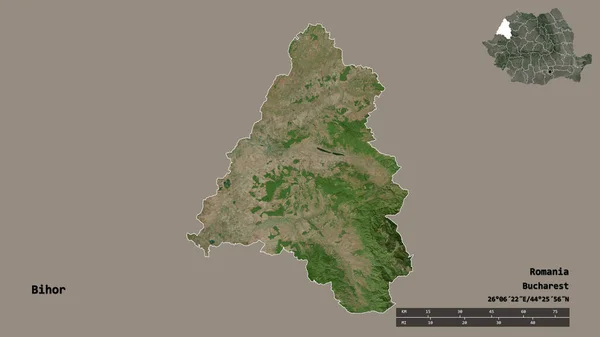 Vorm Van Bihor District Van Roemenië Met Hoofdstad Geïsoleerd Een — Stockfoto