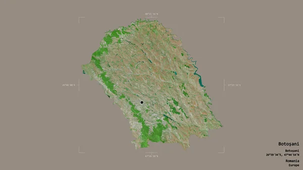 Área Botosani Condado Rumania Aislada Sobre Fondo Sólido Una Caja — Foto de Stock