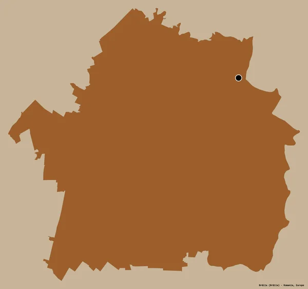 Σχήμα Της Braila Κομητεία Της Ρουμανίας Κεφάλαιό Της Απομονωμένο Στέρεο — Φωτογραφία Αρχείου