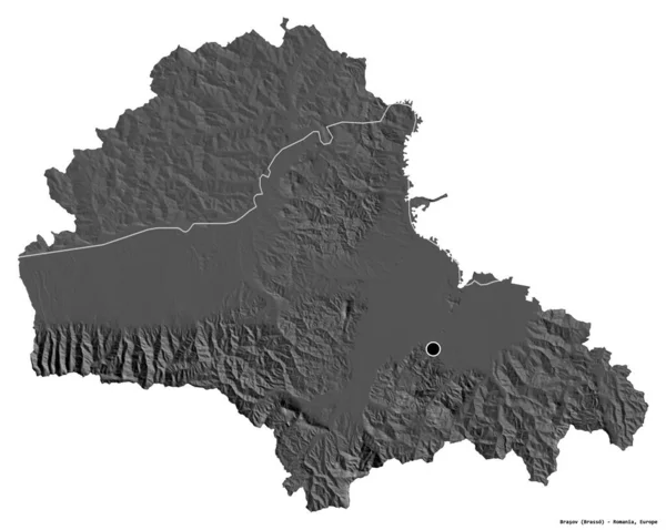 Σχήμα Του Μπράσοφ Επαρχία Της Ρουμανίας Την Πρωτεύουσά Του Απομονωμένη — Φωτογραφία Αρχείου