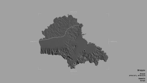 Romanya Nın Brasov Ilçesi Bölgesi Jeoreferatlı Bir Sınır Kutusunun Sağlam — Stok fotoğraf
