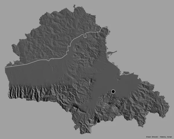 Vorm Van Brasov Provincie Van Roemenië Met Hoofdstad Geïsoleerd Een — Stockfoto