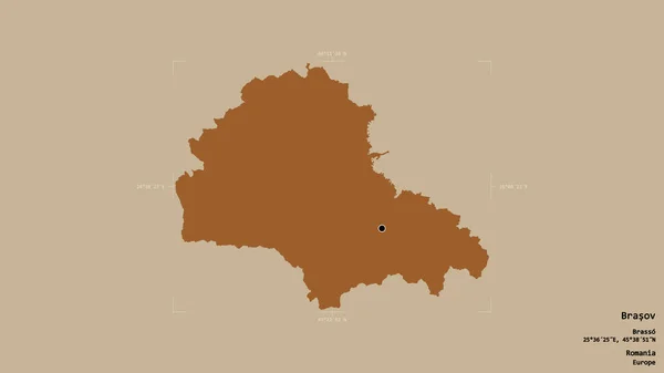 Gebied Van Brasov District Van Roemenië Geïsoleerd Een Solide Achtergrond — Stockfoto