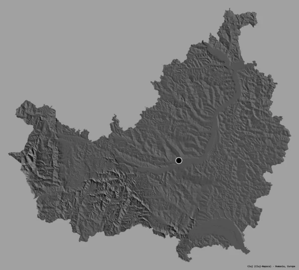 Romanya Nın Cluj Ilçesi Başkenti Katı Renk Arka Planına Izole — Stok fotoğraf