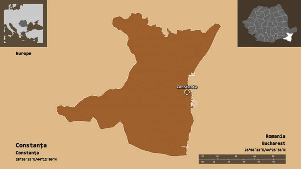 Forma Constanta Condado Romênia Sua Capital Escala Distância Previews Rótulos — Fotografia de Stock