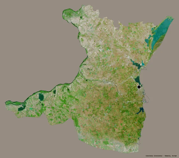 Forma Constanta Provincia Rumania Con Capital Aislada Sobre Fondo Color — Foto de Stock