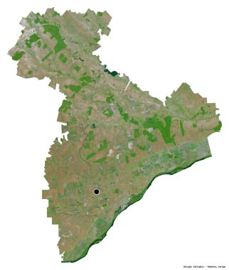 Romanya 'nın başkenti Giurgiu' nun beyaz arka planda izole edilmiş hali. Uydu görüntüleri. 3B görüntüleme