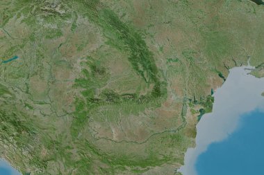 Romanya 'nın genişletilmiş bölgesi. Uydu görüntüleri. 3B görüntüleme