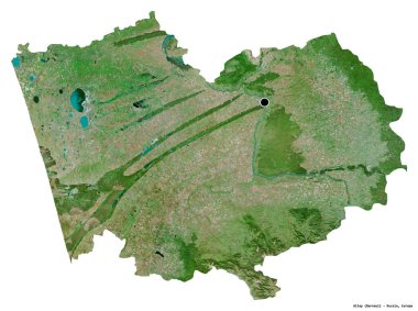 Altay 'ın şekli, Rusya toprakları, başkenti beyaz arka planda izole edilmiş. Uydu görüntüleri. 3B görüntüleme