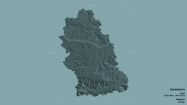 Área Hunedoara Condado Rumania Aislada Sobre Fondo Sólido Una Caja —  Fotos de Stock