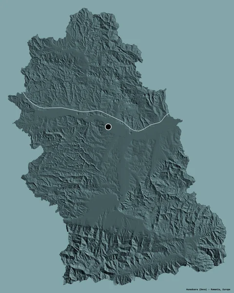 Romanya Nın Hunedoara Ilçesi Başkenti Katı Renk Arka Planına Izole — Stok fotoğraf