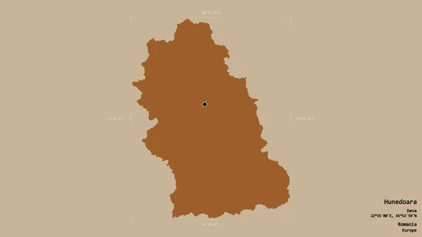 Район Хунедоара Округ Румыния Изолирован Твёрдом Фоне Геометрической Коробке Метки — стоковое фото