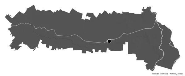 Форма Іаломіта Графство Румунія Столицею Ізольованою Білому Тлі Білевелівська Карта — стокове фото