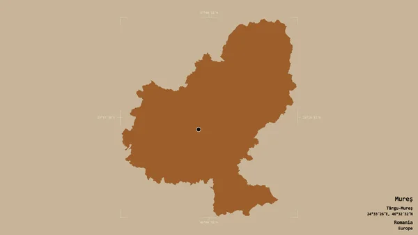 Район Мурес Округ Румыния Изолирован Твердом Фоне Геометрической Коробке Метки — стоковое фото