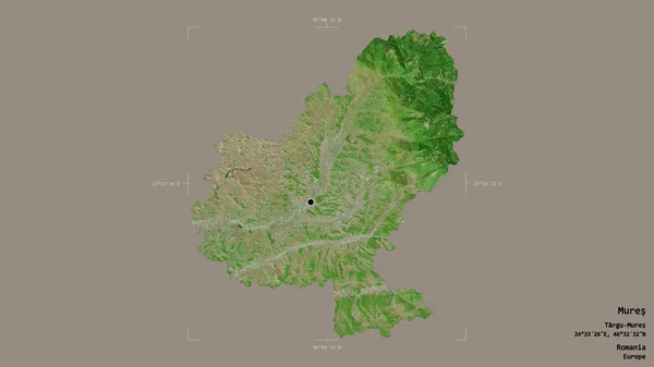 Área Mures Condado Rumania Aislada Sobre Fondo Sólido Una Caja —  Fotos de Stock