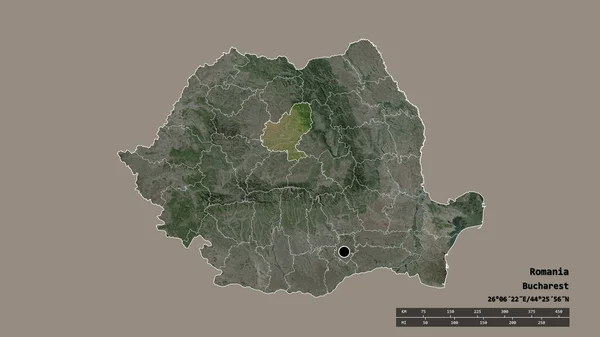 Romanya Nın Başkenti Ana Bölgesel Bölünmesi Bölünmüş Mures Bölgesiyle Deforme — Stok fotoğraf