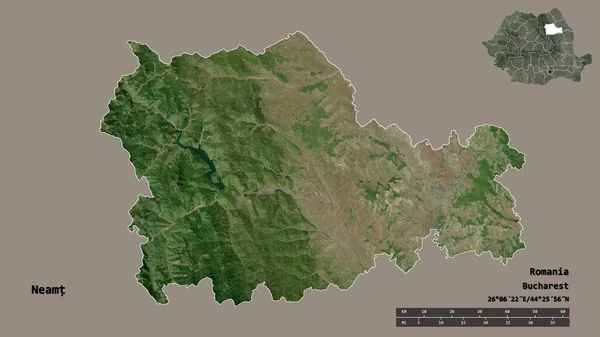 Vorm Van Neamt District Van Roemenië Met Hoofdstad Geïsoleerd Een — Stockfoto