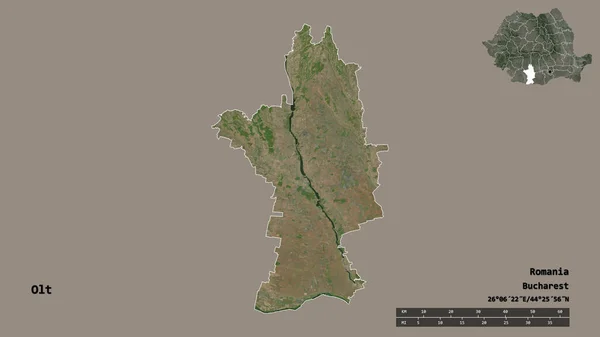 Forma Olt Condado Rumania Con Capital Aislada Sobre Fondo Sólido —  Fotos de Stock