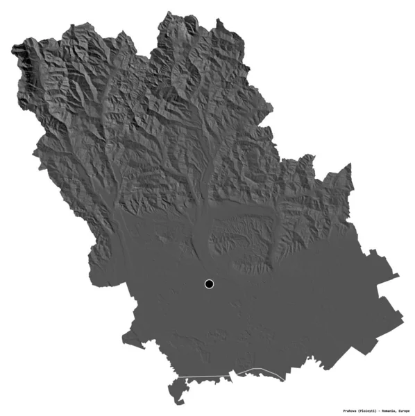 Σχήμα Της Πράχοβα Κομητεία Της Ρουμανίας Την Πρωτεύουσά Της Απομονωμένη — Φωτογραφία Αρχείου