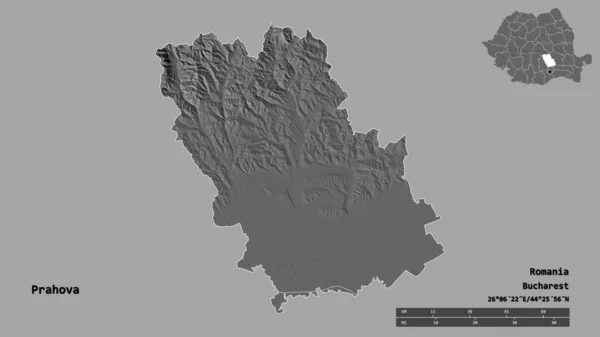 Vorm Van Prahova District Van Roemenië Met Hoofdstad Geïsoleerd Een — Stockfoto