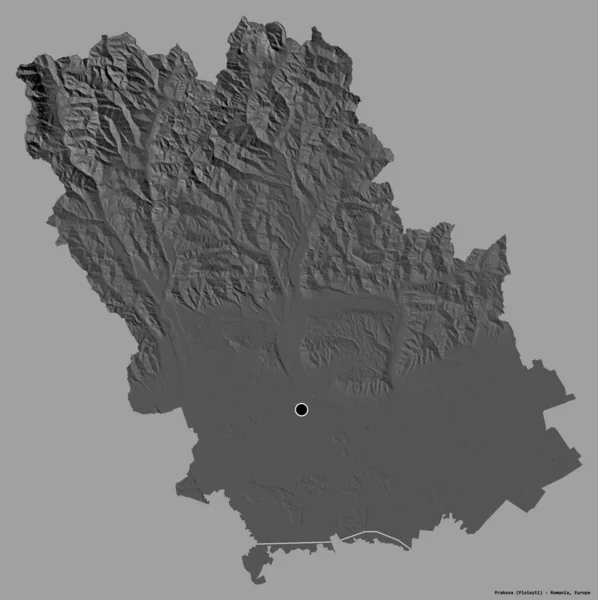 Forma Prahova Contea Romania Con Sua Capitale Isolata Uno Sfondo — Foto Stock
