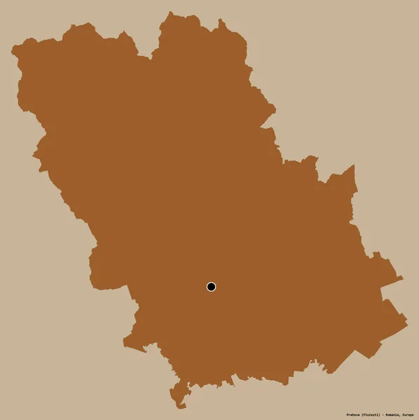 Kształt Prahova Powiat Rumuński Jego Kapitału Izolowane Solidnym Tle Koloru — Zdjęcie stockowe