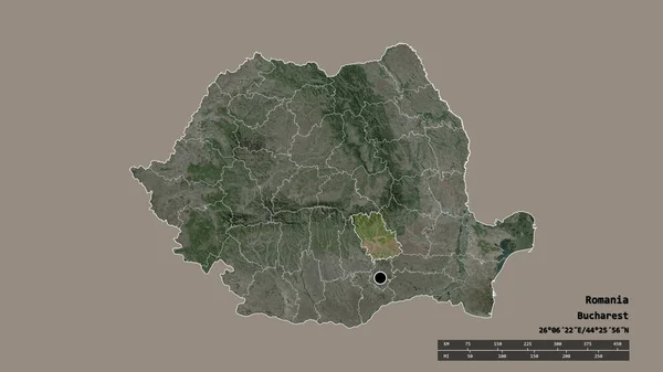 Forme Dénaturée Roumanie Avec Capitale Principale Division Régionale Région Séparée — Photo