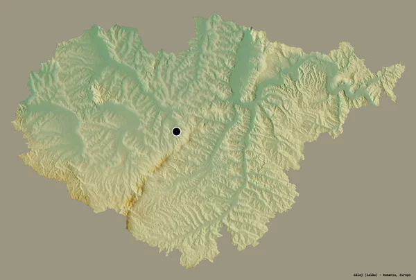 Forma Salaj Condado Rumania Con Capital Aislada Sobre Fondo Color — Foto de Stock
