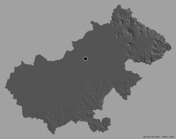 Forma Satu Mare Condado Rumania Con Capital Aislada Sobre Fondo — Foto de Stock